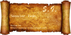 Sessler Iván névjegykártya